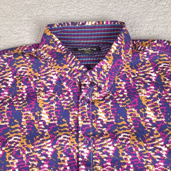 Claiborne Shirt Mens XXL Abstract Stretch Long Sleeve Button Down Designer - Picture 3 of 15